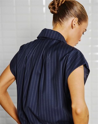 Valentina WBL Vest - Midnight Blue Pinstripe 